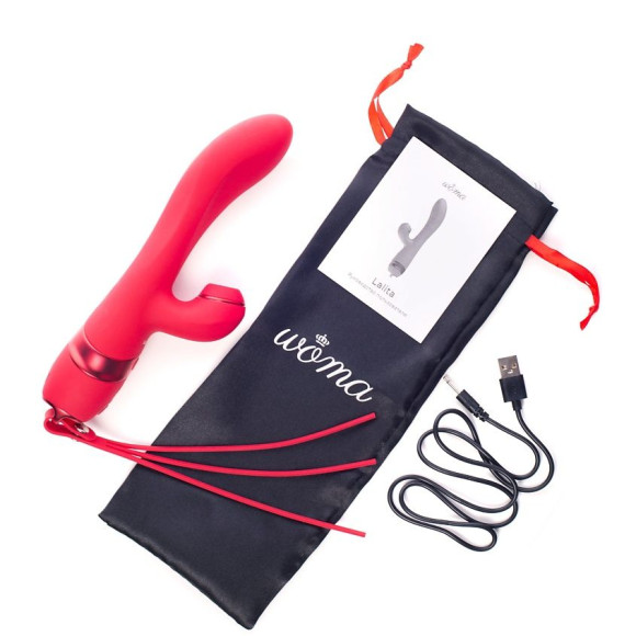 Красный вибратор-кролик с осцилляцией Lalita - 23 см. Красный вибратор-кролик с осцилляцией Lalita - 23 см.