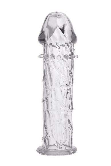 Гладкая прозрачная насадка с усиками под головкой - 12,5 см. Гладкая прозрачная насадка с усиками под головкой - 12,5 см.