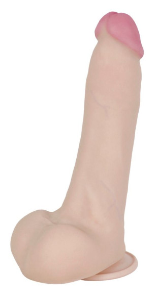 Телесный перезаряжаемый вибратор-реалистик из неоскин - 22,5 см. Телесный перезаряжаемый вибратор-реалистик из неоскин - 22,5 см.