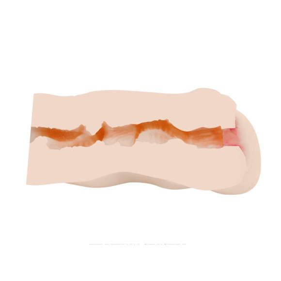 Мастурбатор-вагина с вибрацией и волнами на поверхности