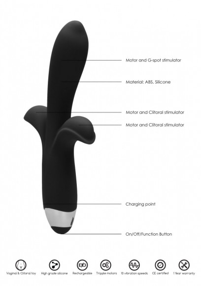 Черный вибратор-банан Sinclaire с 10 режимами вибрации - 21,5 см. Черный вибратор-банан Sinclaire с 10 режимами вибрации - 21,5 см.
