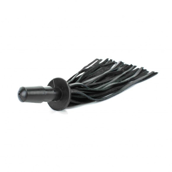 Черная кожаная плеть со штырьком для насадок Черная кожаная плеть со штырьком для насадок