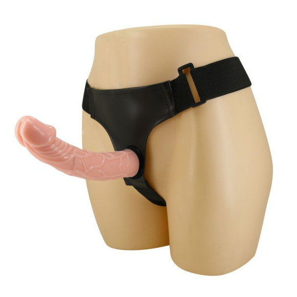 Гладкий фаллоимитатор с крупной головкой на ремешках - 19,7 см. Гладкий фаллоимитатор с крупной головкой на ремешках - 19,7 см.