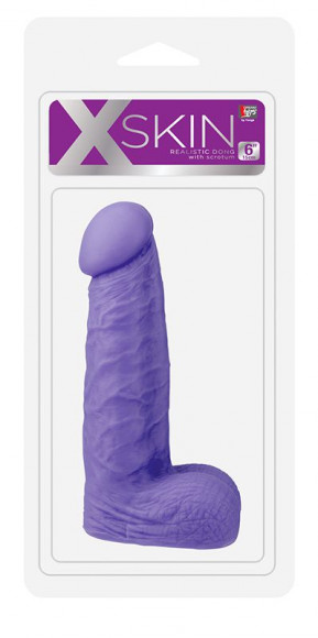 Фиолетовый фаллоимитатор среднего размера XSKIN 6 PVC DONG - 15 см. Фиолетовый фаллоимитатор среднего размера XSKIN 6 PVC DONG - 15 см.