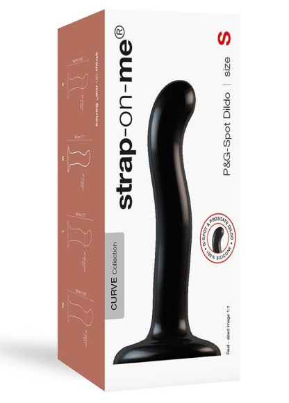 Черный фаллоимитатор-насадка Strap-On-Me P&G spot Dildo size S - 16,4 см.