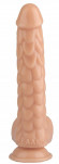 Телесный реалистичный фаллоимитатор с чешуйками на присоске - 24 см. Телесный реалистичный фаллоимитатор с чешуйками на присоске - 24 см.