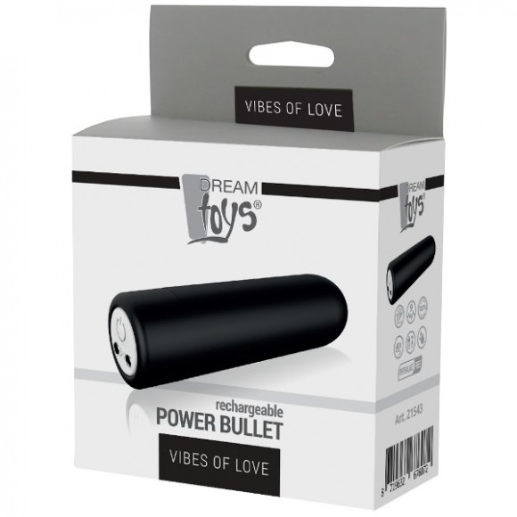 Черная перезаряжаемая вибропуля Power Bullet Черная перезаряжаемая вибропуля Power Bullet