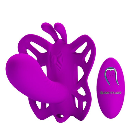 Лиловая перезаряжаемая вибробабочка Alston с пультом ДУ Лиловая перезаряжаемая вибробабочка Alston с пультом ДУ