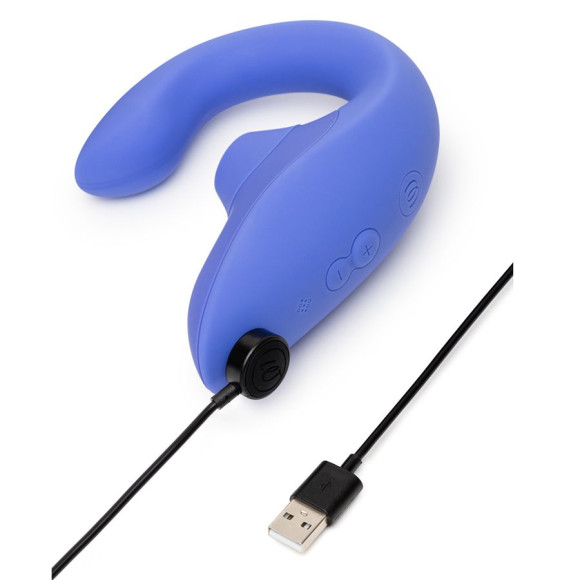 Голубой вибромассажер для двойной стимуляции Womanizer Blend Голубой вибромассажер для двойной стимуляции Womanizer Blend