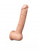 Телесный рельефный фаллоимитатор-реалистик на присоске - 19 см.