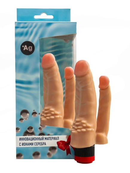 Телесный анально-вагинальный вибромассажер №11 с ионами серебра - 15,5 см. Телесный анально-вагинальный вибромассажер №11 с ионами серебра - 15,5 см.