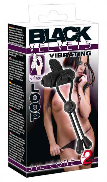 Чёрно лассо на пенис BLACK VELVETS с вибрацией Чёрно лассо на пенис BLACK VELVETS с вибрацией