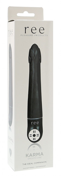 Чёрный вибромассажёр Karma - 17,8 см. Чёрный вибромассажёр Karma - 17,8 см.