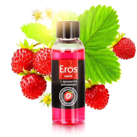Массажное масло Eros Fantasy с ароматом земляники - 50 мл.