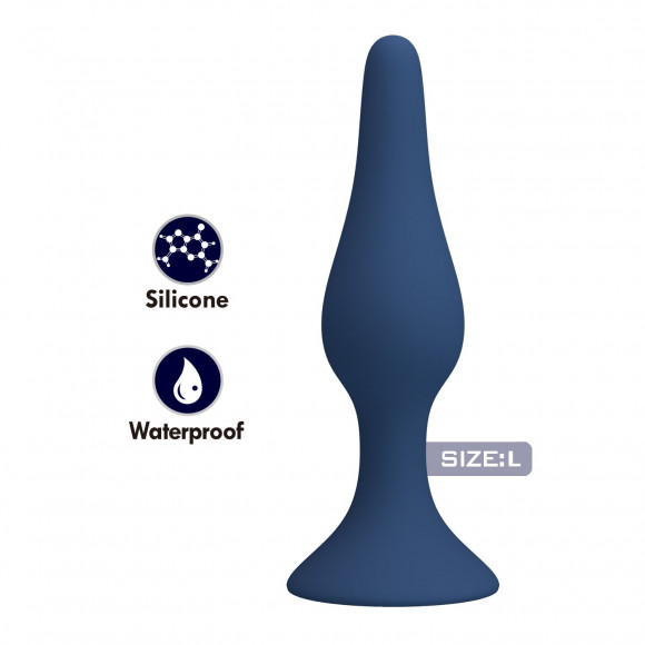 Синяя анальная пробка Slim Anal Plug L - 12,4 см. Синяя анальная пробка Slim Anal Plug L - 12,4 см.