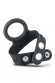 Черное эрекционное кольцо с подхватом мошонки на кнопках VS6