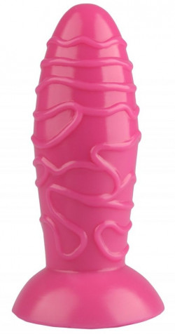 Розовая анальная втулка с венками - 17,5 см. Розовая анальная втулка с венками - 17,5 см.