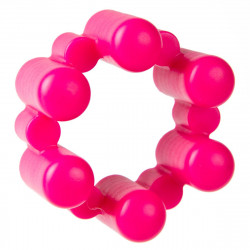 Розовое эрекционное кольцо с вибрацией Sixshot Розовое эрекционное кольцо с вибрацией Sixshot