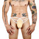 Бежевые сексуальные трусы-стринги на тонких белых бретелях Бежевые сексуальные трусы-стринги на тонких белых бретелях