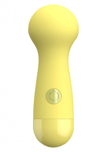 Жёлтый вибромассажер CARA SMALL WAND YELLOW - 14 см. Жёлтый вибромассажер CARA SMALL WAND YELLOW - 14 см.