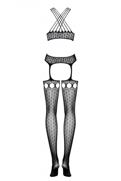 Роскошный комбинезон с имитацией шнуровки и чулок Роскошный комбинезон с имитацией шнуровки и чулок