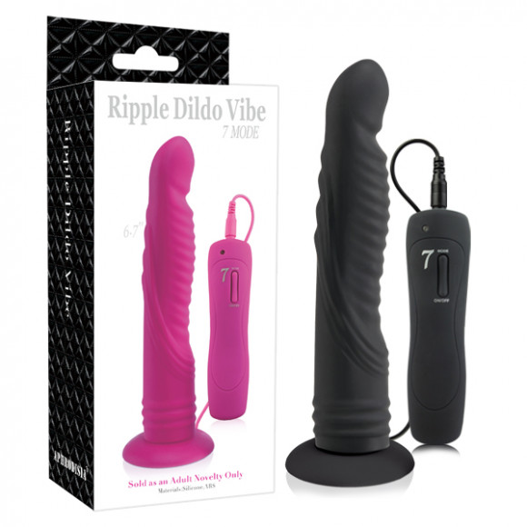 Черный вибратор на присоске 7 Mode Ripple Dildo - 15 см. Черный вибратор на присоске 7 Mode Ripple Dildo - 15 см.