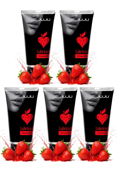 Набор из 5 съедобных лубрикантов JUJU со вкусом клубники