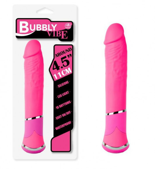 Розовый вибратор фаллической формы - 11,4 см. Розовый вибратор фаллической формы - 11,4 см.