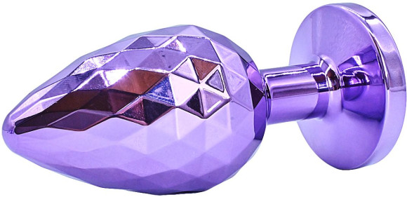 Фиолетовая алюминиевая текстурная анальная пробка - 7,5 см. Фиолетовая алюминиевая текстурная анальная пробка - 7,5 см.