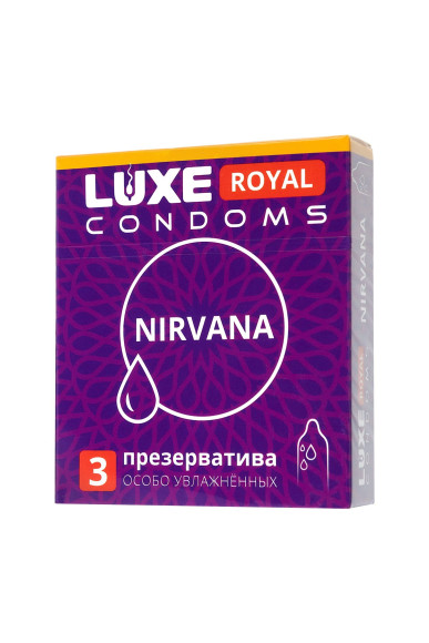Презервативы с увеличенным количеством смазки LUXE Royal Nirvana - 3 шт. Презервативы с увеличенным количеством смазки LUXE Royal Nirvana - 3 шт.