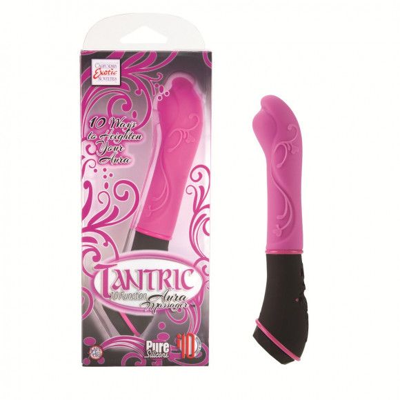 Розовый вибромассажер из силикона TANTRIC AURA MASSAGER - 15 см. Розовый вибромассажер из силикона TANTRIC AURA MASSAGER - 15 см.