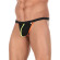 Черные сексуальные трусы-стринги с оранжевой и салатовой окантовкой Черные сексуальные трусы-стринги с оранжевой и салатовой окантовкой
