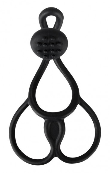 Кoльцо для пениса и мошонки Triple с клиторальным стимулятором Кoльцо для пениса и мошонки Triple с клиторальным стимулятором
