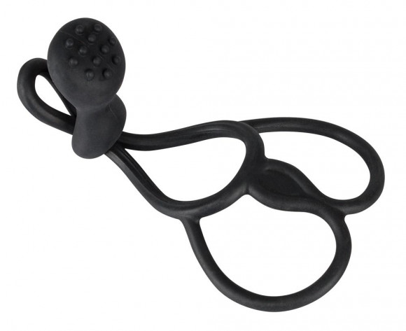 Кoльцо для пениса и мошонки Triple с клиторальным стимулятором Кoльцо для пениса и мошонки Triple с клиторальным стимулятором