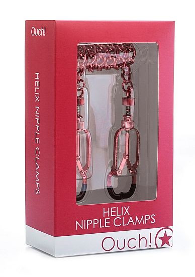 Красные зажимы на соски с цепочкой Helix Nipple Clamps Красные зажимы на соски с цепочкой Helix Nipple Clamps