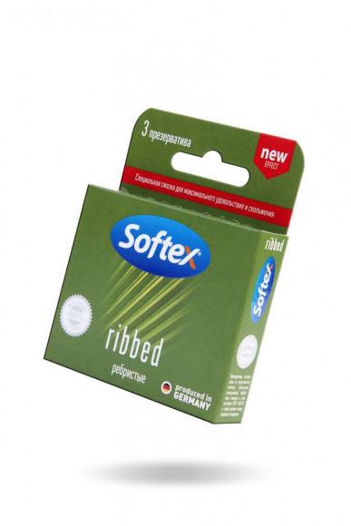 Ребристые презервативы Softex Ribbed - 3 шт.