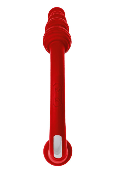 Красный двусторонний вибратор - 35 см. Красный двусторонний вибратор - 35 см.