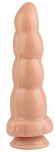 Телесный рельефный анальный фаллоимитатор - 22 см. Телесный рельефный анальный фаллоимитатор - 22 см.