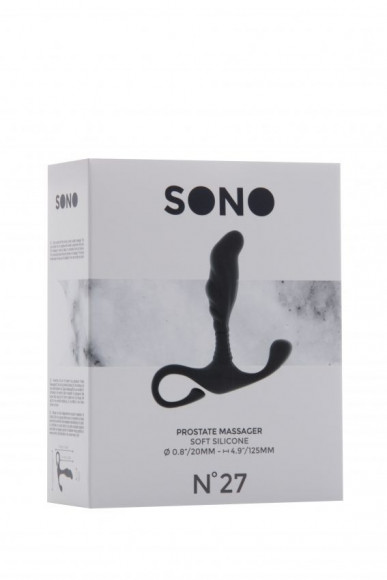 Серый анальный массажер простаты Prostate Massager No.27 - 12,5 см.