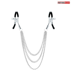 Оригинальные зажимы на соски с тройной цепочкой Оригинальные зажимы на соски с тройной цепочкой