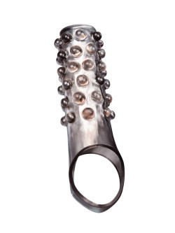 Дымчатая насадка на пенис с выпуклостями - 11 см. Дымчатая насадка на пенис с выпуклостями - 11 см.