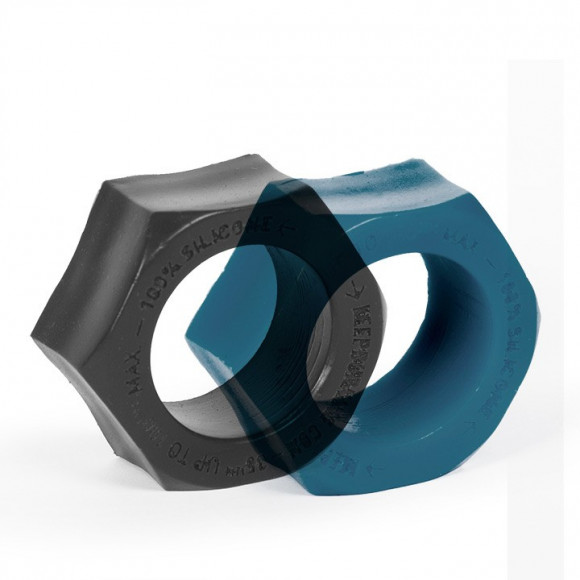 Чёрная гайка из силикона для усиления эрекции Чёрная гайка из силикона для усиления эрекции