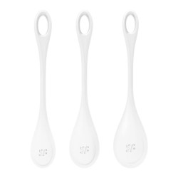 Набор из 3 белых вагинальных шариков Yoni Power 1