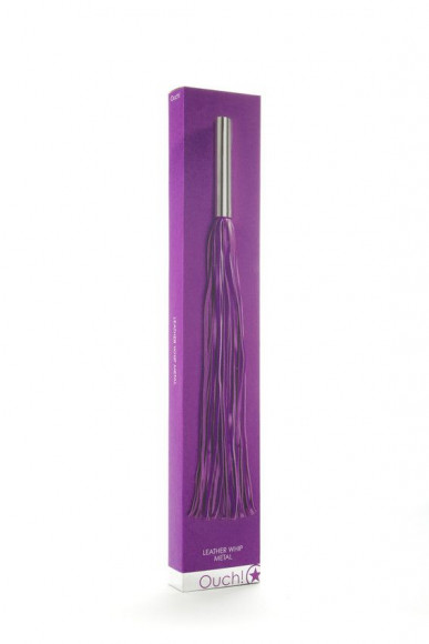 Фиолетовая плётка Leather Whip Metal Long - 49,5 см. Фиолетовая плётка Leather Whip Metal Long - 49,5 см.