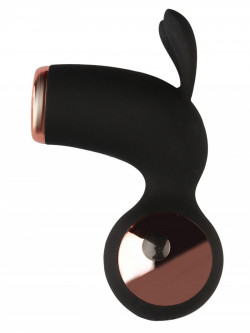 Черный вибростимулятор с ушками Черный вибростимулятор с ушками