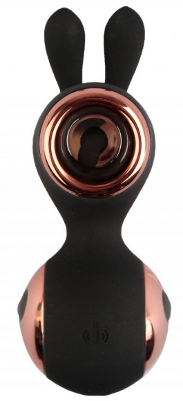 Черный вибростимулятор с ушками