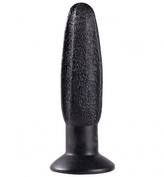 Чёрная анальная пробка с рельефной поверхностью MENZSTUFF GROOVY PROBE - 13 см. Чёрная анальная пробка с рельефной поверхностью MENZSTUFF GROOVY PROBE - 13 см.