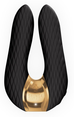 Черный двойной вибростимулятор AIKO с двумя моторами Черный двойной вибростимулятор AIKO с двумя моторами