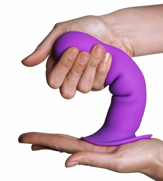 Фиолетовый фаллоимитатор двойной плотности Hitsens 3 - 17,7 см. Фиолетовый фаллоимитатор двойной плотности Hitsens 3 - 17,7 см.