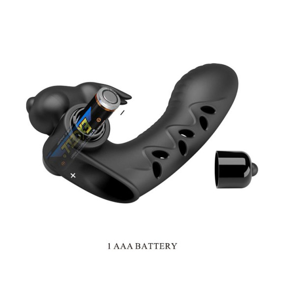 Черная вибронасадка на палец Vance Черная вибронасадка на палец Vance